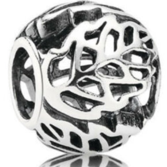 Pandora Authentic Sterling Silver Autumn Bliss Openwork Leaves Retired Charm - Picture 1 of 11